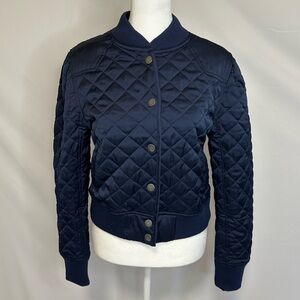 Treasure & Bond Navy Quilted Bomber Jacket